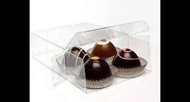 Plastic Gift Boxes for chocolate Truffels 10.8x4.1x10.8cm with Insert (100 pieces)