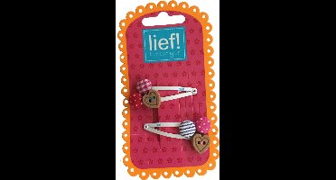 Houten hartje haarspeldjes Wit - Lief Lifestyle