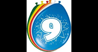24x stuks Ballonnen versiering 9 jaar