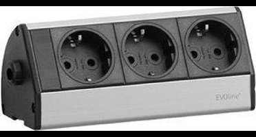 EVOline 93000403 Stekkerdoos Zwart, Zilver Randaarde stekker 1 stuk(s)