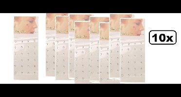 10x Vel Fancy gezicht/body jewel druppel zilver