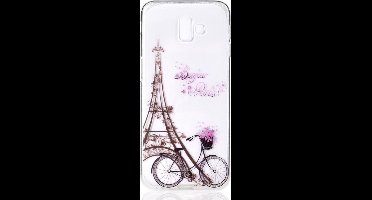 Shop4 - Geschikt voor Samsung Galaxy J6 Plus Hoesje - Zachte Back Case Eiffeltoren