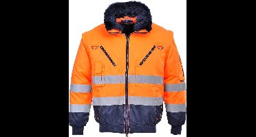 Pilotjack 3in1 Oranje/blauw met reflectiestrepen Portwest PJ50.