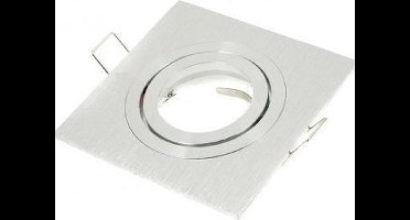 Inbouw spot GU10 aluminium vierkant armatuur zilver/zilver