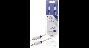 Stereo audiokabel 3,5 mm male - male 1,00 m wit