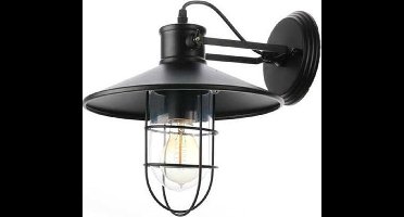 Groenovatie Maritieme Industriële Design Wandlamp E27 Fitting - 250x270x270 mm - Waterdicht - Zwart