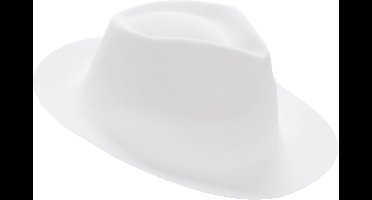 Vegaoo - Egaal witte gangsterhoed voor volwassenen