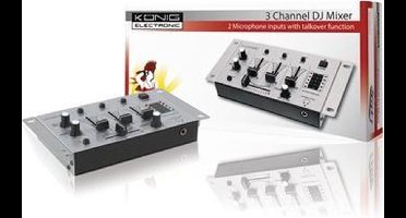 König KN-DJMIXER10 - 3-kanaals Dj Mixer - Grijs