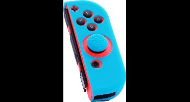 Joy Con Controller Silicone Skin - Rechts - Blauw + Grips - Geschikt voor Nintendo Switch - Switch OLED