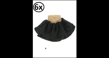 6x Trevira pieten kraag zwart - Sinterklaas feest Piet Sint festival thema feest