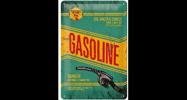Gasoline The Biker's Choice Metalen wandbord in reliëf 20x30 cm