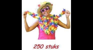 Vrolijk gekleurde Hawaii kransen 250 stuks