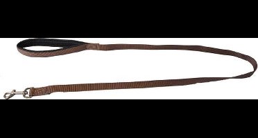 Hondenriem Nylon looplijn 'SP' enkel 20 mm x 130 cm Bruin