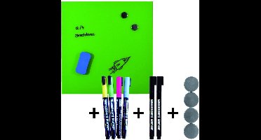 DESQ® Magnetisch Glasbord - Set PRO - 45x45 cm - Groen