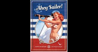 Ahoy Sailer! Metalen Postcard 10 x14 cm