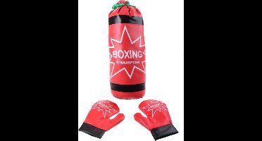 Jonotoys Bokszak Met 2 Handschoenen Rood