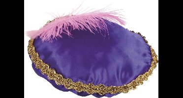 Boland Pietenbaret Met Veer Junior Paars