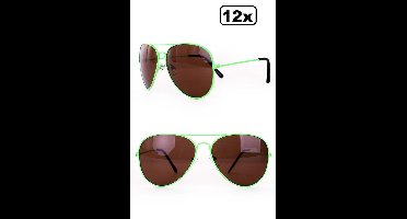 12x Pilotenbril fluo Groen