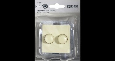 JUNG AS500 duo-draaidimmer - 2x 50 tot 300W - Inbouw - 230V en 230V halogeen - Crème
