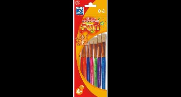 8 kleurrijke Lefranc & Bourgeois® penselen - Feestdecoratievoorwerp