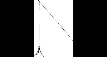 Flamingo - Kattenspeelgoed Hengel veren - Zwart/Paars - 90x5x5cm