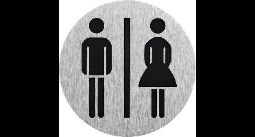 Seilflechter Deurbordje - Aluminium - Pictogram Man/Vrouw - Ø 75 mm