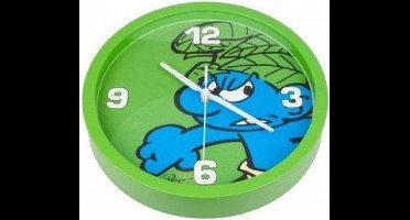 Pb Wandklok smurfen groen 25cm