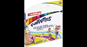 edding 14 FUNTASTICS - kleurstiften voor kinderen - set van 10 - ronde punt 3 mm - voor kleurplezier op lichtgekleurd papier en karton - uitwasbaar van huid en textiel - zomervakantie - kindercadeau