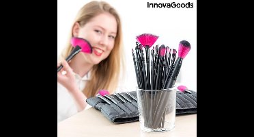 InnovaGoods Set van 24 Make-Up Kwasten en Penselen