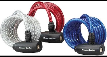 3 coiled cables 1,80mx  Ø 8mm - vinyl cover : blue, red & transparent