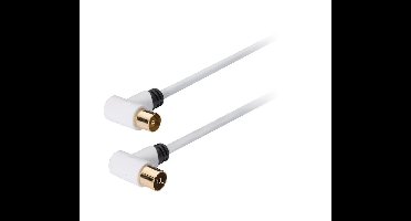 Coax cable 90 dB coax male angled - female angled 3.00 m white