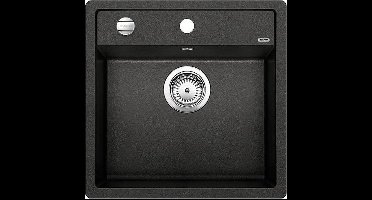 Spoelbak Blanco Dalago 5 vlakbouw zwart 518530. Draaiknopbediening.