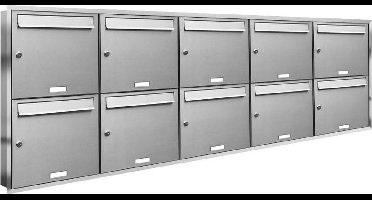 Brievenbus groot 10 adressen met rand