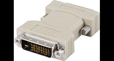 DELTACO DVI-10, DVI 24 pins adapter, DVI male naar DVI male, Grijs