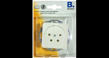 BERKER M2 telefoon wandcontactdoos + centraalplaat - Inbouw - WIT