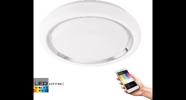 EGLO Connect Capasso-C - Wand/Plafondlamp - Wit en gekleurd licht - Ø340 - Wit/Chroom
