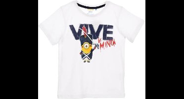 Minions T-shirt Wit Vive le Minion Maat 104