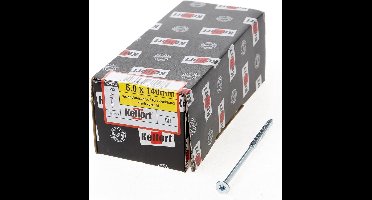 Kelfort Spaanplaatschroef platverzonken kop verzinkt T30 deeldraad 6.0 x 140mm (50 stuks)