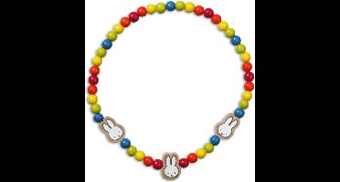 Nijntje ketting met houten kralen - regenboog kleuren - Bambolino Toys - Miffy cadeau tip junior peuter kleuter sieraden kids