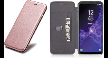 Hoesje geschikt voor Samsung Galaxy S9 - Kunstlederen Wallet Hoesje Roze / Roségoud met Siliconen Houder - Portemonee Hoesje