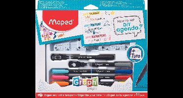 AGENDA : 7-delig - 4 GRAPH'PEPS DUO + 2 Maniacs + 1 liniaal 15 cm + 1 gereedschap