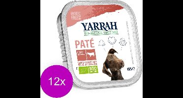 12x Yarrah Bio Alu Pate Graanvrij - Rund - Hondenvoer - 150g