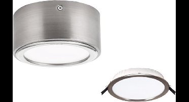 OPPLE DORIS - Plafonnière - Inbouwspot - LED - Rond - 8W - Geborsteld staal