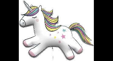 Vegaoo - Reuze aluminium regenboog eenhoorn ballon 95 cm voor verjaardag