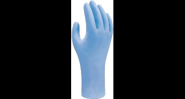 Showa 7500PF EBT Nitril Wegwerphandschoen blauw ongepoederd - maat L, 100 stuks - zware kwaliteit