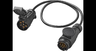 ProPlus Verloopkabel - 13-polig naar 7-polig - 80 cm - zwart - kunststof