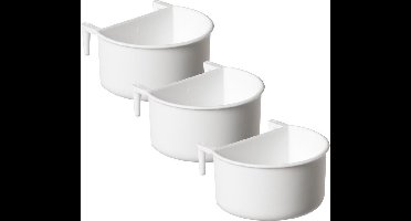 Fauna Nkb Voerbakje - Vogel - Voerbak- Drinkbak - 3 x Wit per stuk