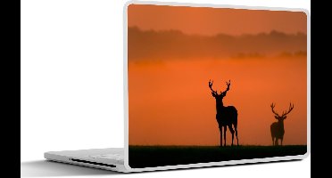 Laptop sticker - 14 inch - Herten - Silhouet - Zonsopkomst - 32x5x23x5cm - Laptopstickers - Laptop skin - Cover