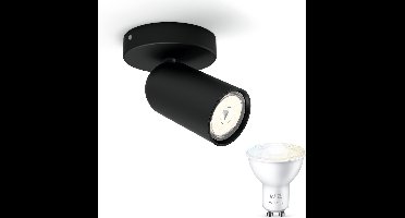 WiZ Pongee Opbouwspot (Zwart) - Warm tot Koelwit Licht - Wandspot of Plafondspot met 1 Lichtpunt - GU10 - Te bedienen via WiFi