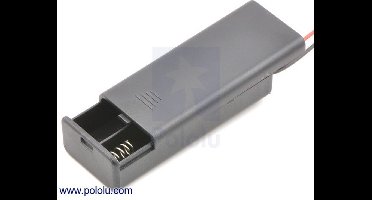 2-AAA batterijhouder, Dicht met schakelaar Pololu 1143